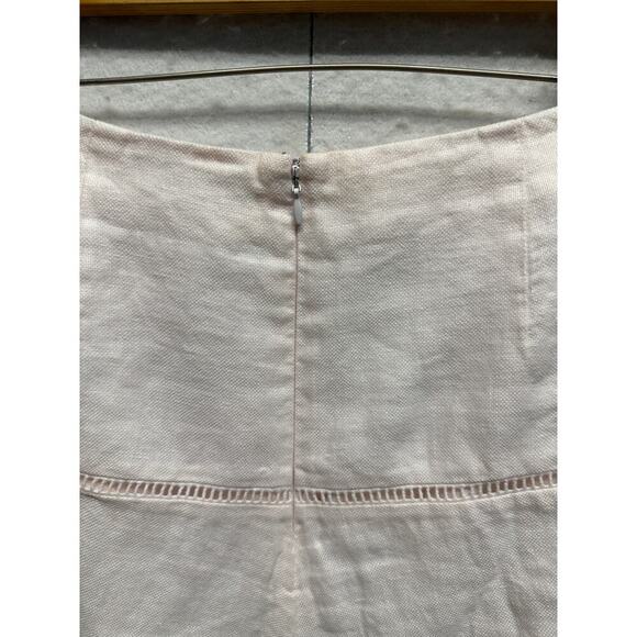 Loft 100% Linen Petal Pink A Line Women Skirt Lined 6 Resort Quiet Luxury Cruise - Picture 7 of 10